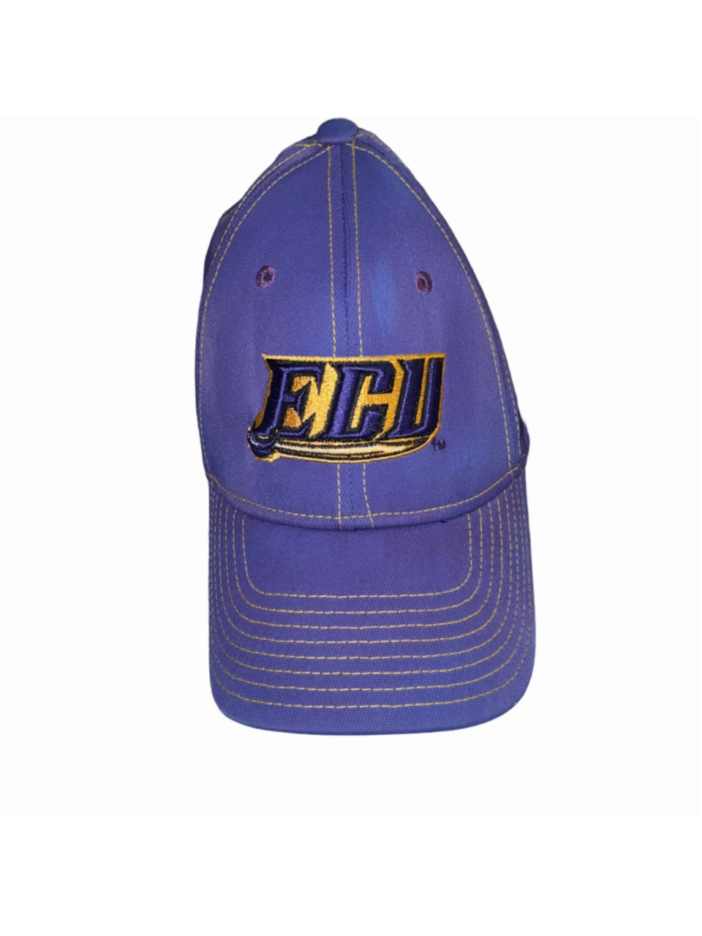 Men's Adidas ECU Pirates Baseball Hat One Size Purple Yellow Elastic Band